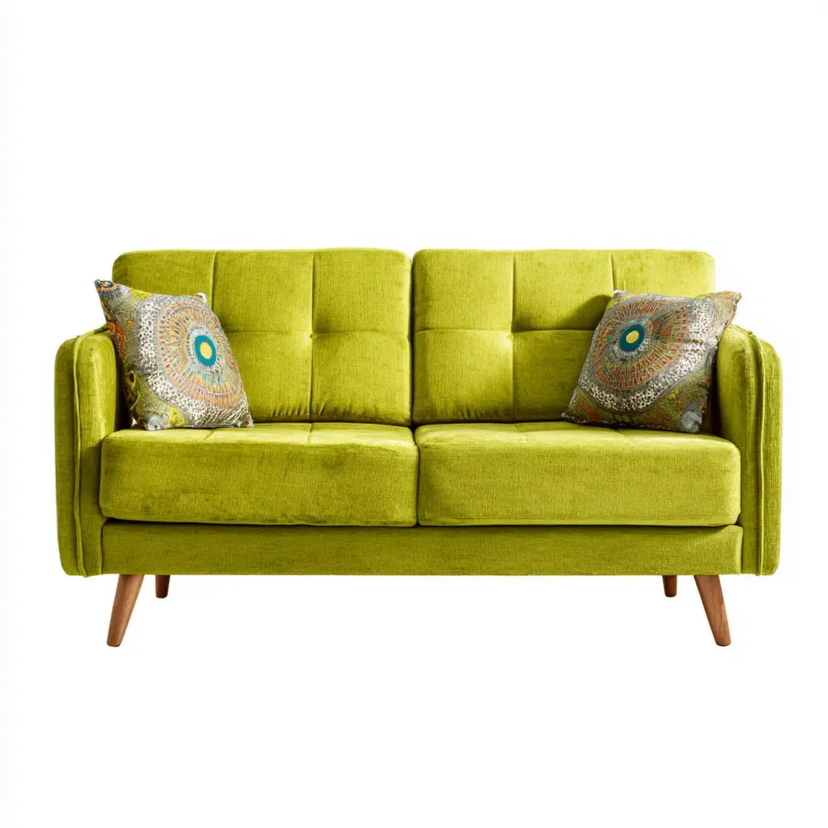 Divano 2 posti verde 160 x 85 x 85 cm in poliestere rettangolare