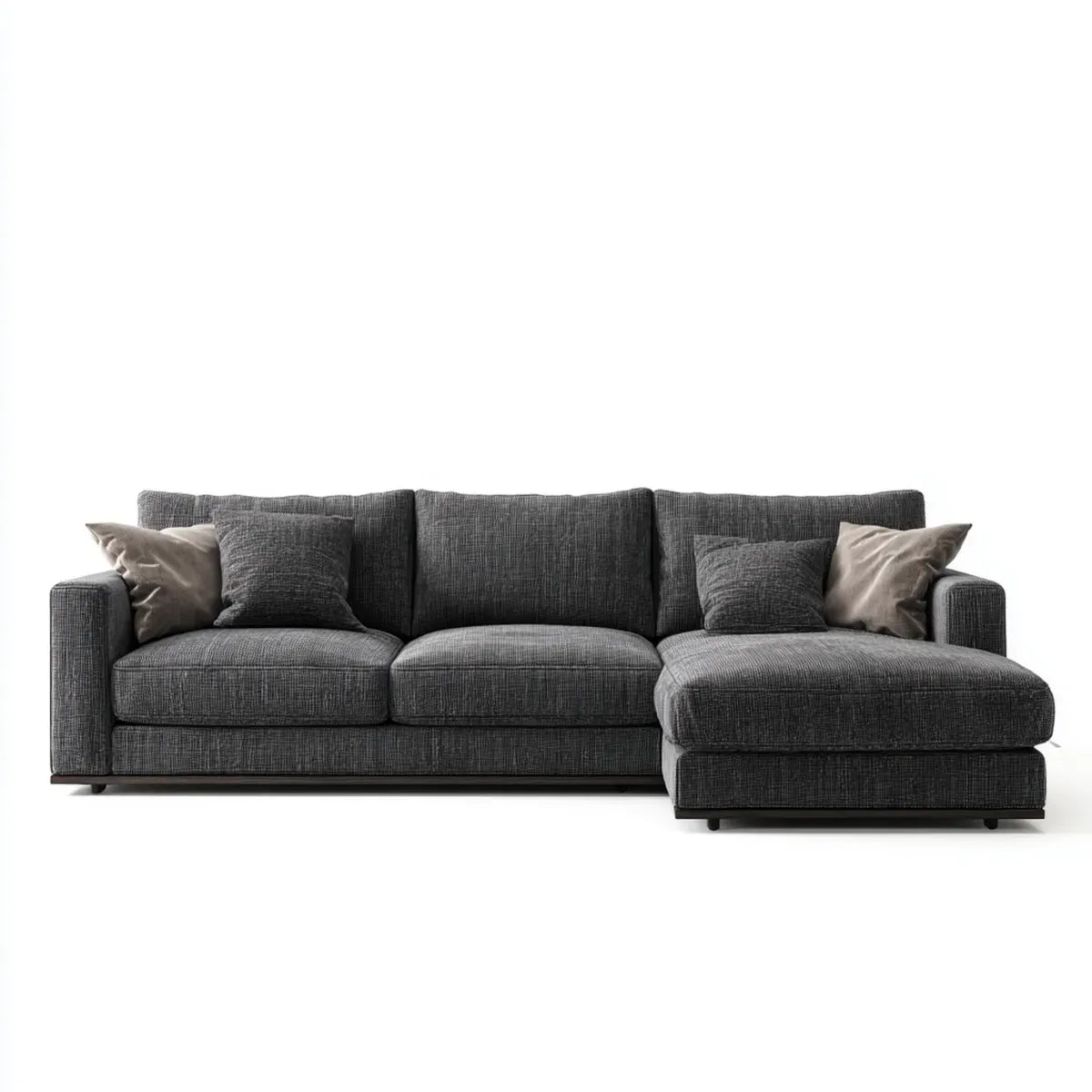 Divano angolare con chaise longue destra grigio in poliestere a L 270 x 160 x 85 cm