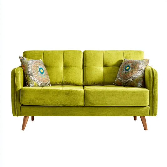 Divano 2 posti verde 160 x 85 x 85 cm in poliestere rettangolare